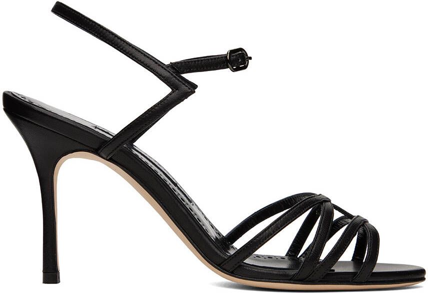 Manolo Blahnik Black Solisa Heeled Sandals - Picture 4