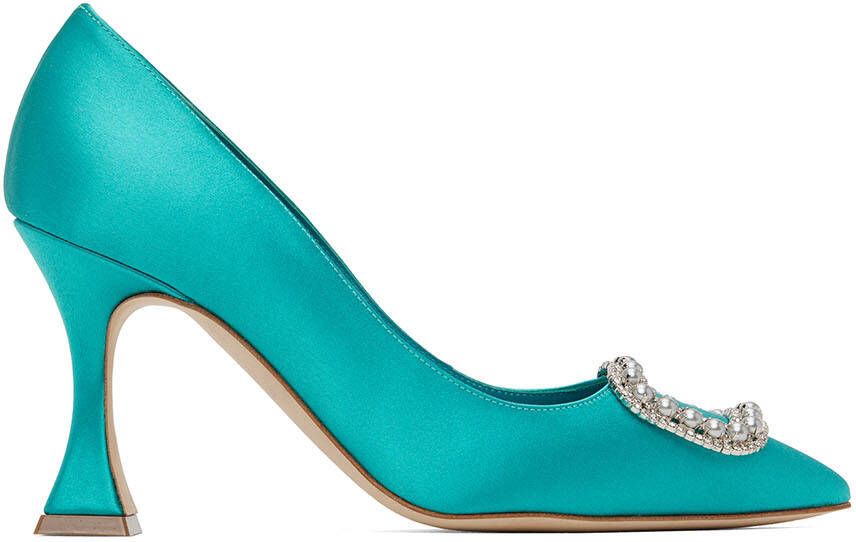 Manolo Blahnik Blue Fabetapump Pumps - Picture 5