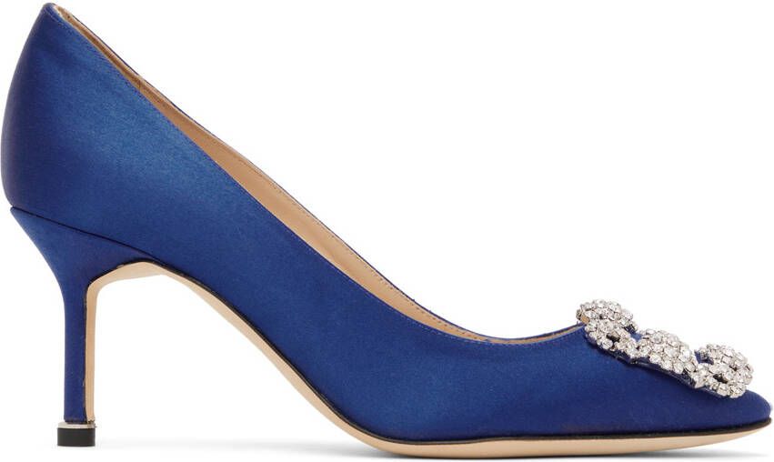Manolo Blahnik Blue Hangisi Heels - Picture 5