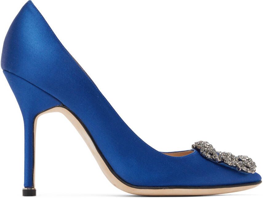 Manolo Blahnik Blue Hangisi Heels - Picture 4