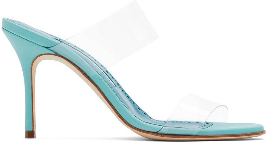Manolo Blahnik Blue Scolto Heeled Sandals - Picture 5