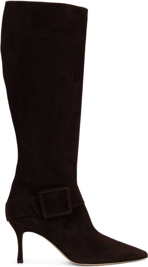 Manolo Blahnik Brown Bayhi Gala Tall Boots