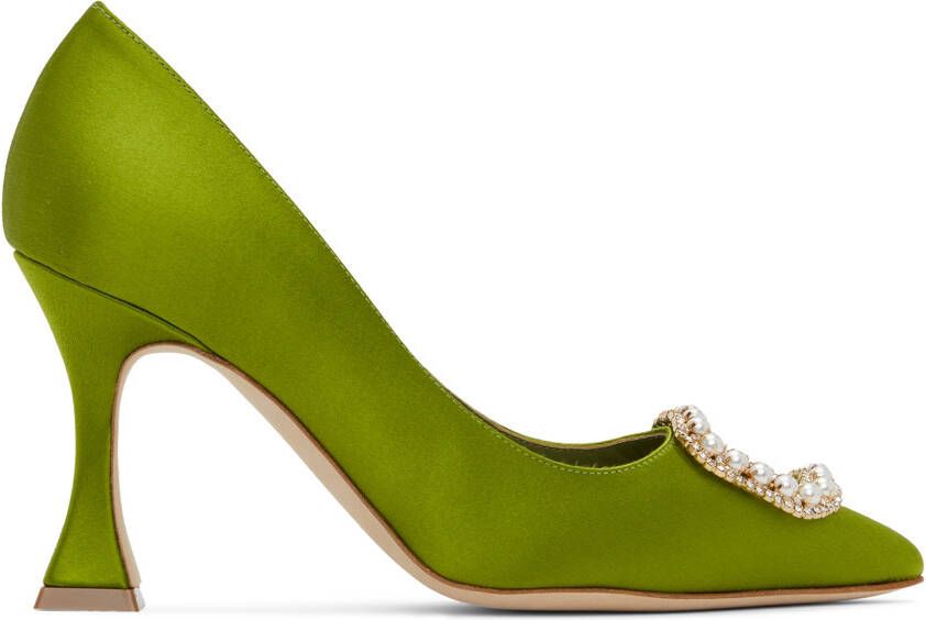 Manolo Blahnik Green Fabetapump Heels - Picture 5