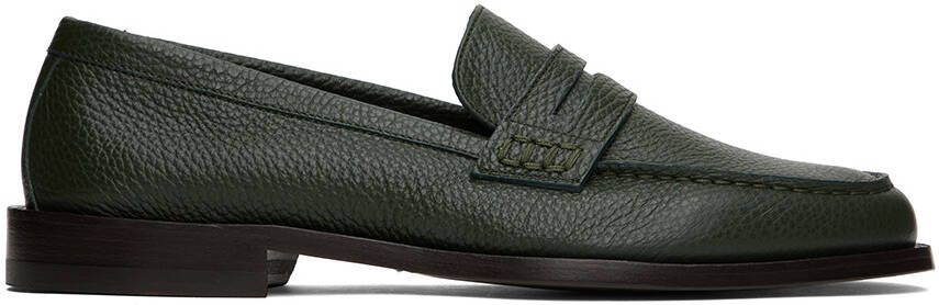 Manolo Blahnik Green Perry Loafers - Picture 5