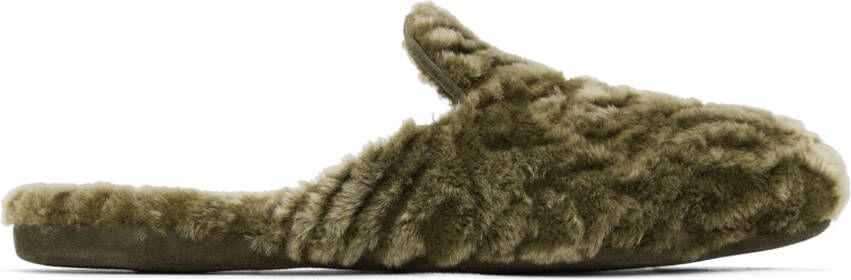 Manolo Blahnik Khaki Montague Loafers