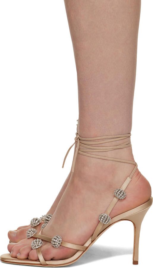 Manolo Blahnik Beige Elsaka Heeled Sandals - Picture 3