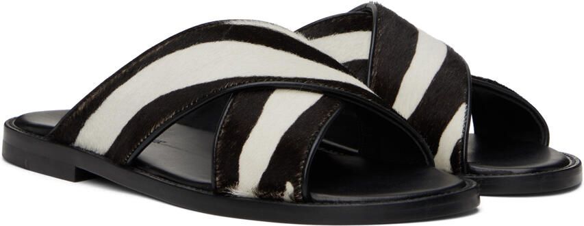 Manolo Blahnik Black & White Otawi Sandals - Picture 2