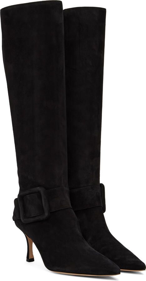 Manolo Blahnik Black Bayhi Gala Tall Boots - Picture 3