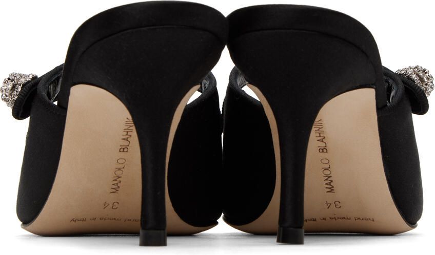 Manolo Blahnik Black Camparimu Jewel Heels