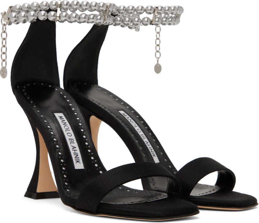 Manolo Blahnik Black Charona Heeled Sandals - Picture 2