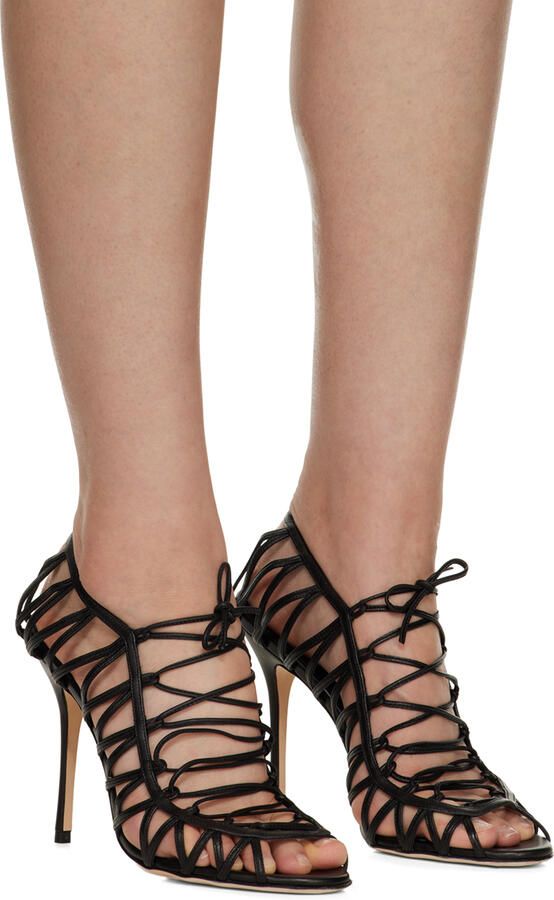 Manolo Blahnik Black Hamza Heeled Sandals - Picture 2
