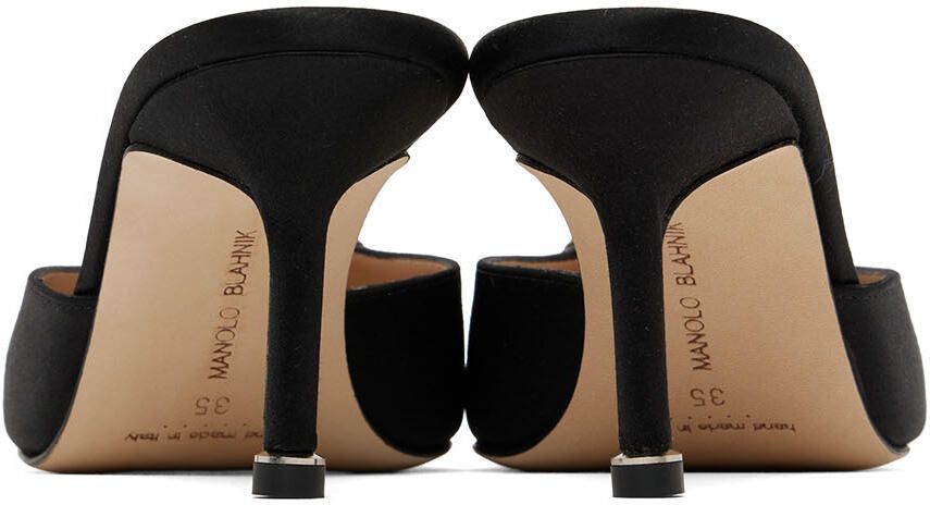 Manolo Blahnik Black Hangisimu Mules