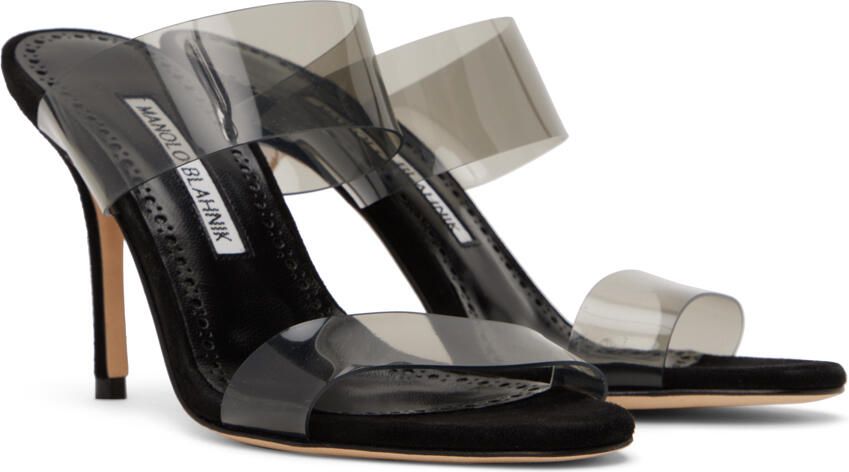 Manolo Blahnik Black Scolto Mules - Picture 2