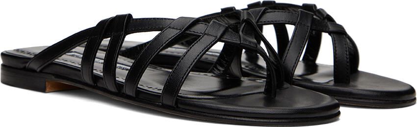 Manolo Blahnik Black Soliman Sandals - Picture 3