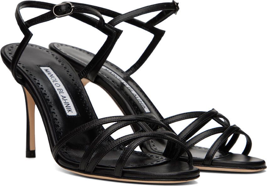 Manolo Blahnik Black Solisa Heeled Sandals - Picture 2