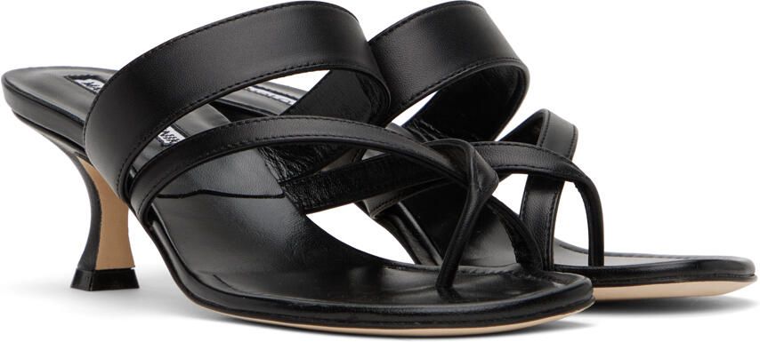 Manolo Blahnik Black Susa Heeled Sandals - Picture 2