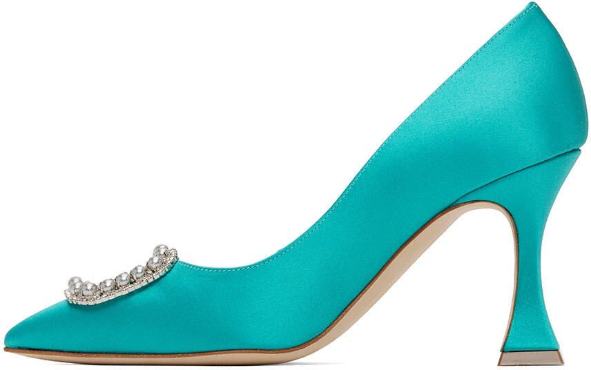 Manolo Blahnik Blue Fabetapump Pumps - Picture 3
