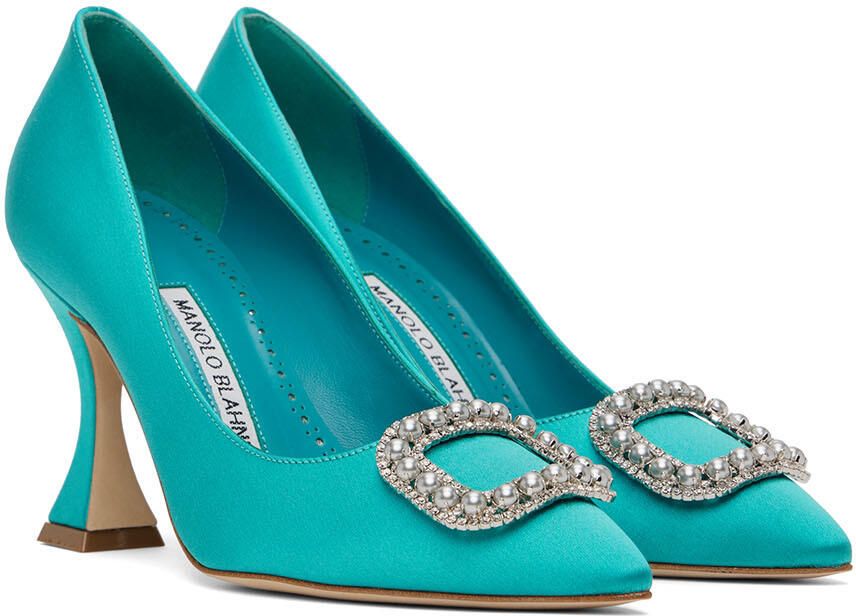 Manolo Blahnik Blue Fabetapump Pumps - Picture 2