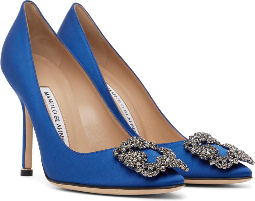 Manolo Blahnik Blue Hangisi Heels - Picture 2