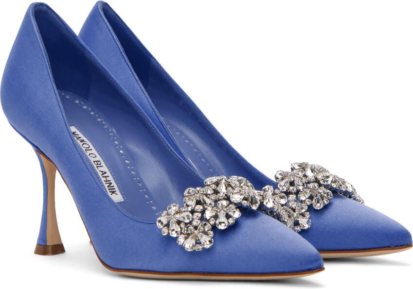 Manolo Blahnik Blue Khafina Heels - Picture 2