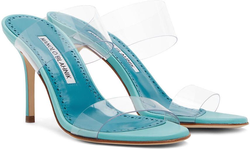 Manolo Blahnik Blue Scolto Heeled Sandals - Picture 2
