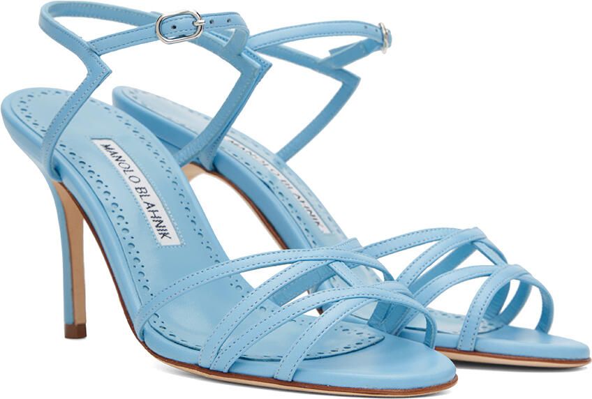 Manolo Blahnik Blue Solisa Heeled Sandals - Picture 2