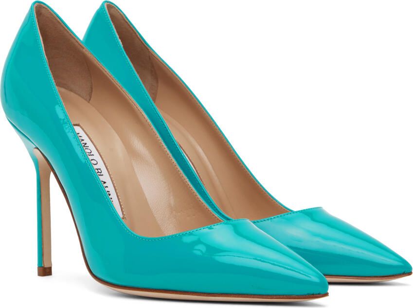 Manolo Blahnik Blue Tora Heels - Picture 2