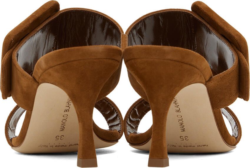 Manolo Blahnik Brown Gable Heeled Sandals