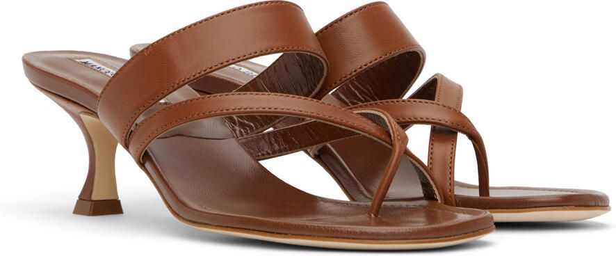 Manolo Blahnik Brown Susa Sandals - Picture 2
