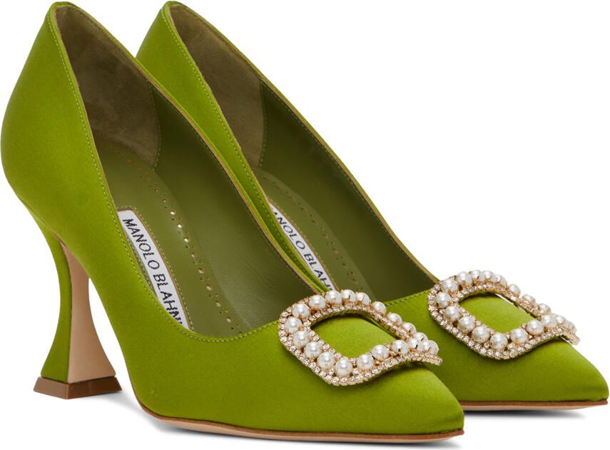 Manolo Blahnik Green Fabetapump Heels - Picture 2