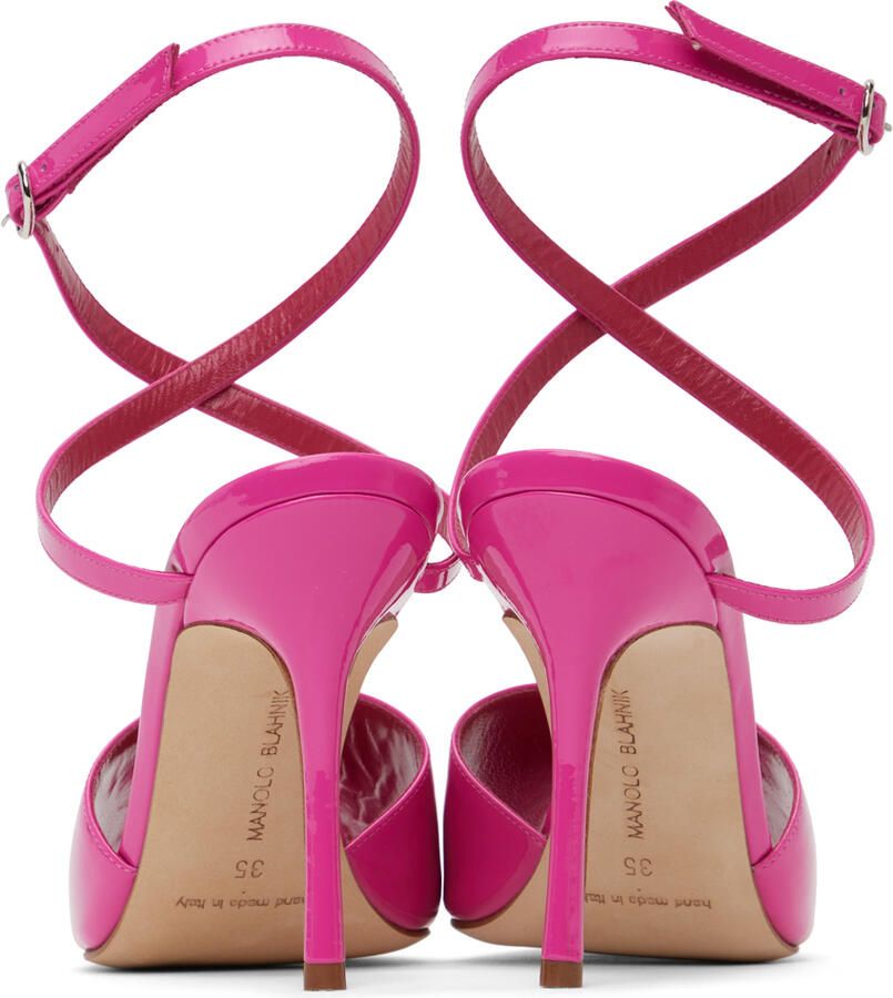 Manolo Blahnik Pink Hourani 105 Heeled Sandals - Picture 2