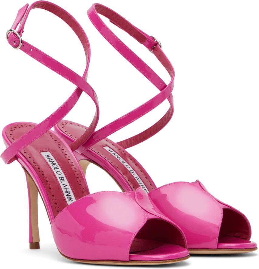 Manolo Blahnik Pink Hourani 105 Heeled Sandals