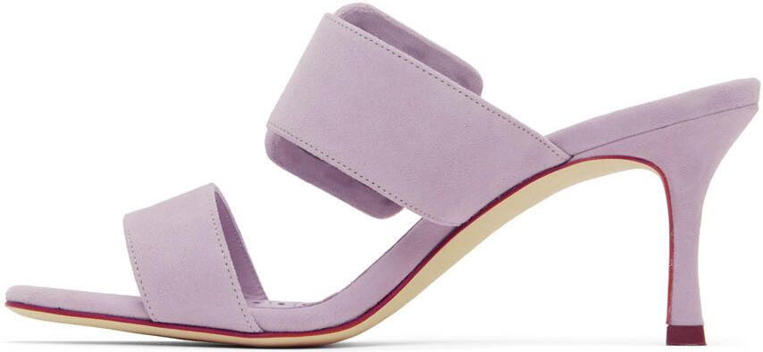 Manolo Blahnik Purple Gable Mules - Picture 3