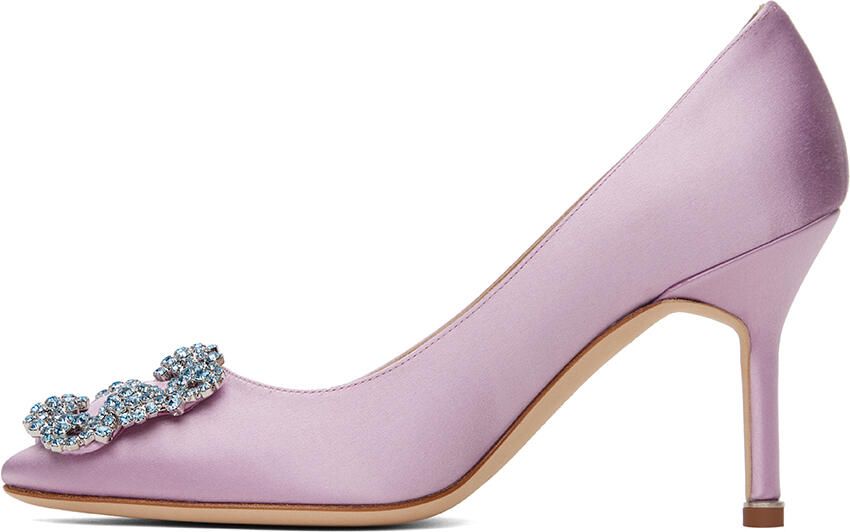 Manolo Blahnik Purple Hangisi 90 Heels - Picture 3