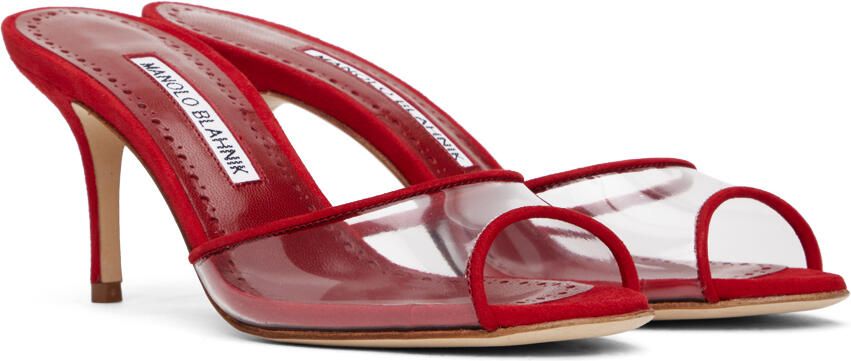 Manolo Blahnik Red Jadifa Fabio Heeled Sandals - Picture 2