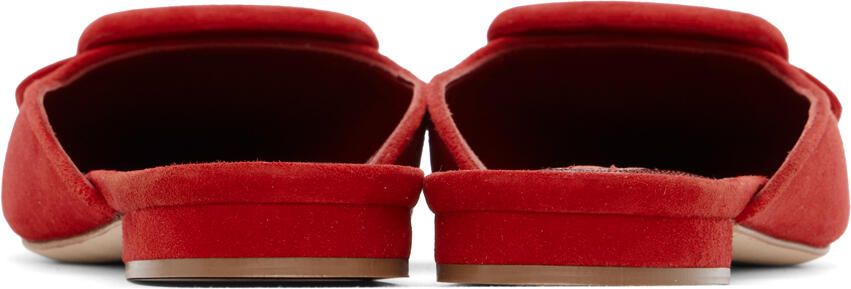Manolo Blahnik Red Maysale Flat Slippers