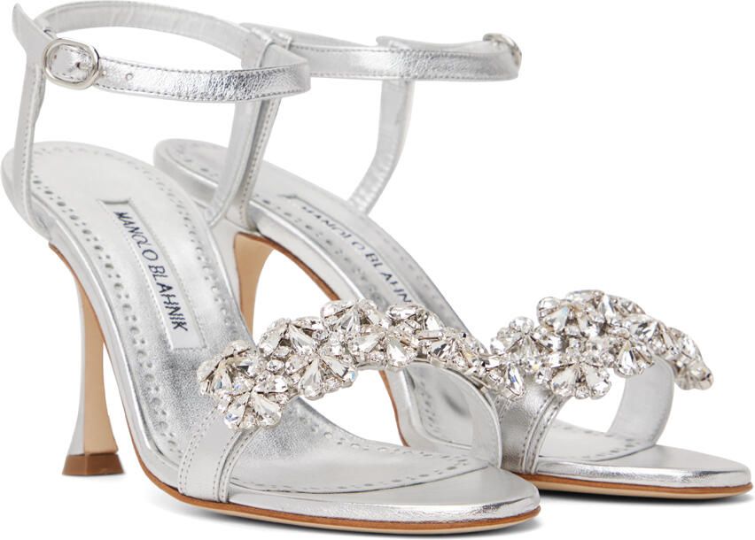 Manolo Blahnik Silver Finah Sandals - Picture 2