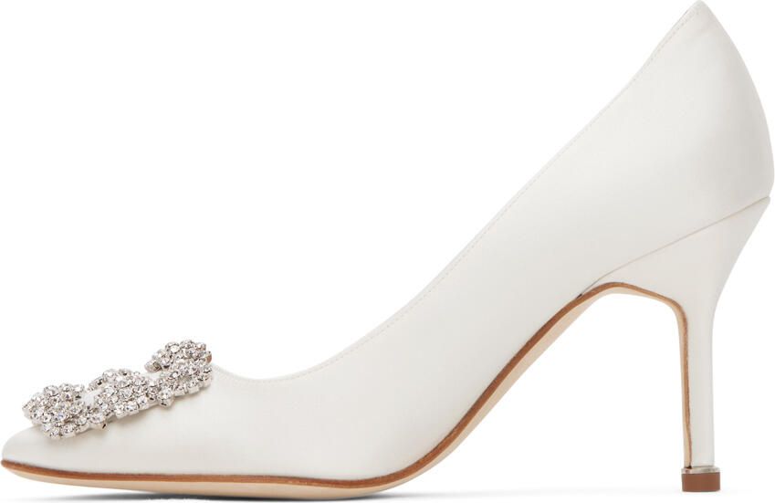 Manolo Blahnik White Hangisi 90 Heels - Picture 3