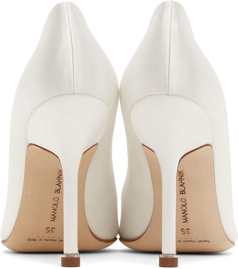 Manolo Blahnik White Hangisi Pumps