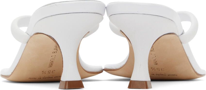 Manolo Blahnik White Paterno Heeled Sandals