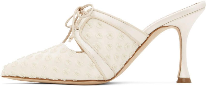 Manolo Blahnik White Powelmu Heels - Picture 3