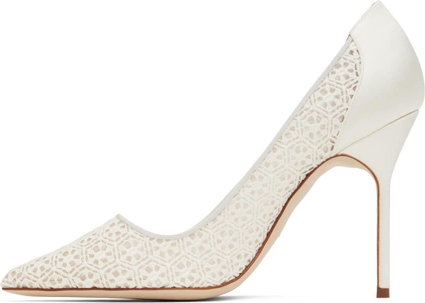 Manolo Blahnik White Tora Heels - Picture 3
