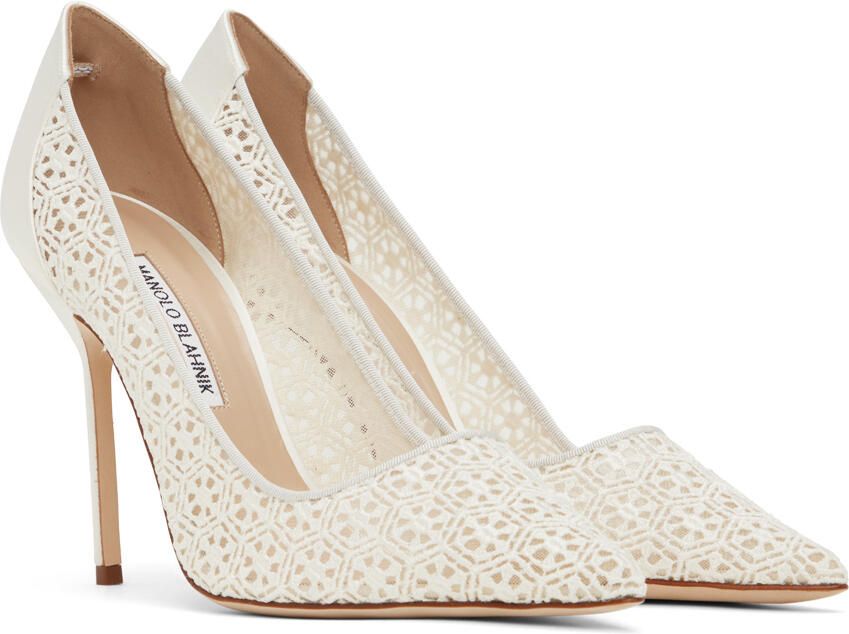 Manolo Blahnik White Tora Heels - Picture 2