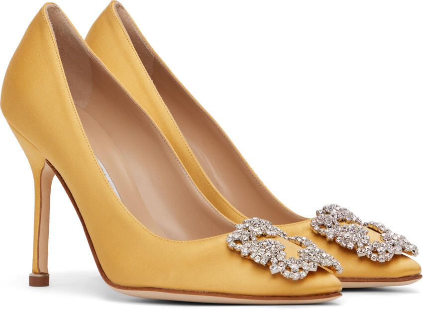 Manolo Blahnik Yellow Hangisi 105 Heels - Picture 2