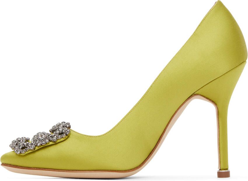 Manolo Blahnik Yellow Hangisi Heels - Picture 3