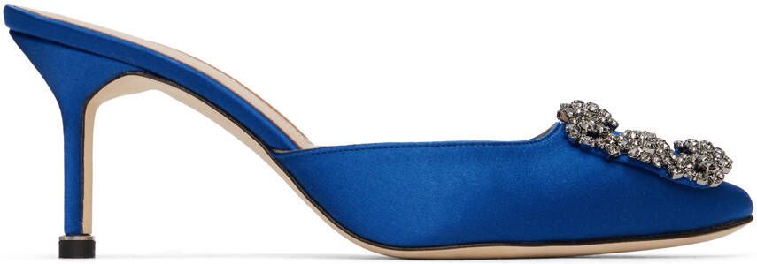 Manolo Blahnik Navy Hangisimu Heels