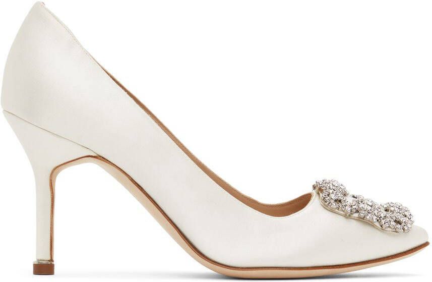 Manolo Blahnik Off-White Hangisi Pumps