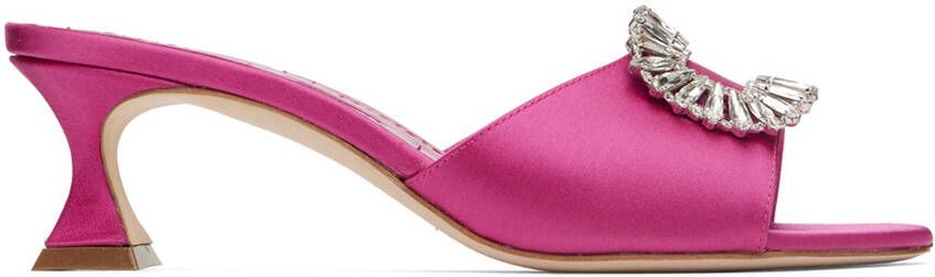 Manolo Blahnik Pink Laalita Heels - Picture 5