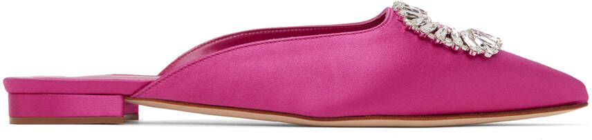 Manolo Blahnik Pink Sigulona Mules