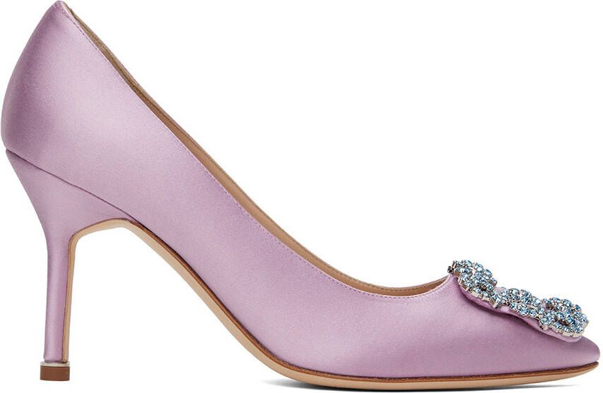 Manolo Blahnik Purple Hangisi 90 Heels - Picture 5